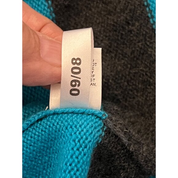 Express Women S Striped Sweater Dress Mini Blue/Black Nylon/Rayon/Wool Pockets - Picture 16 of 16